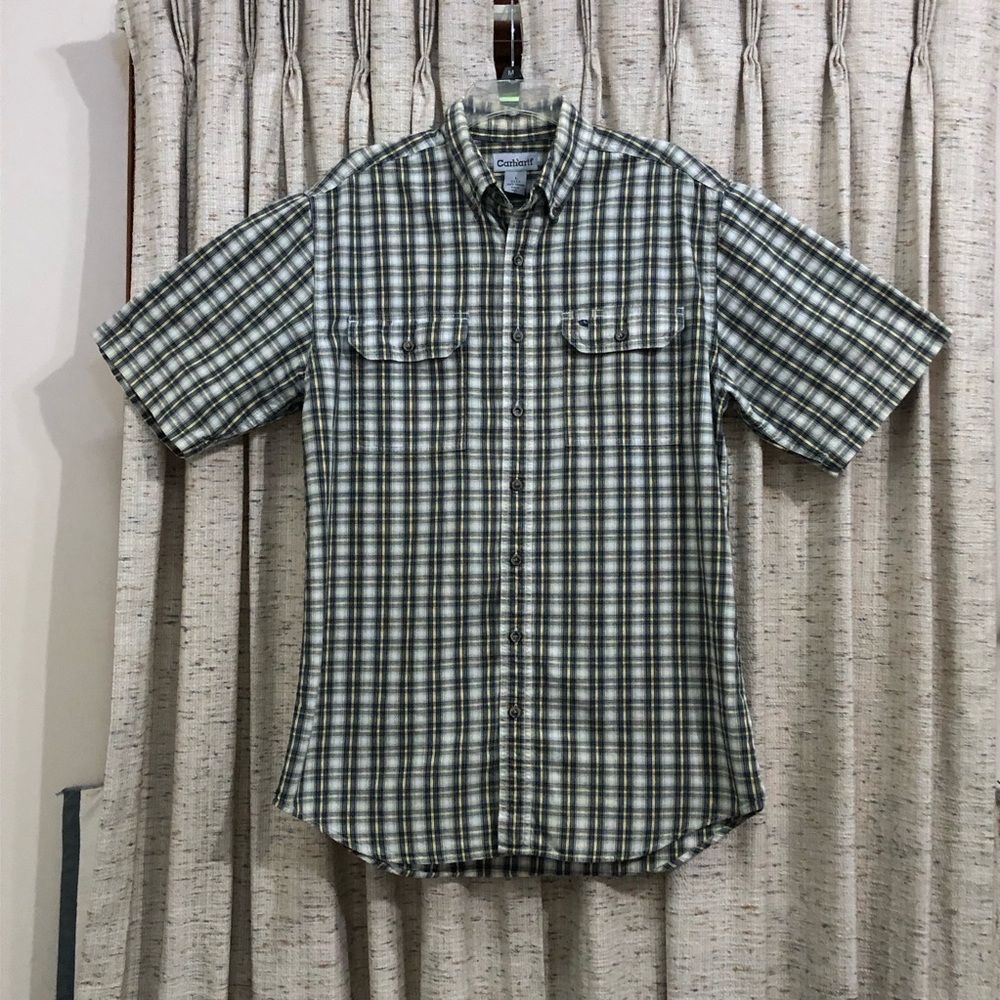 Carhartt Plaid Short Sleeve Pocket Button Up Shirt - Large Tall